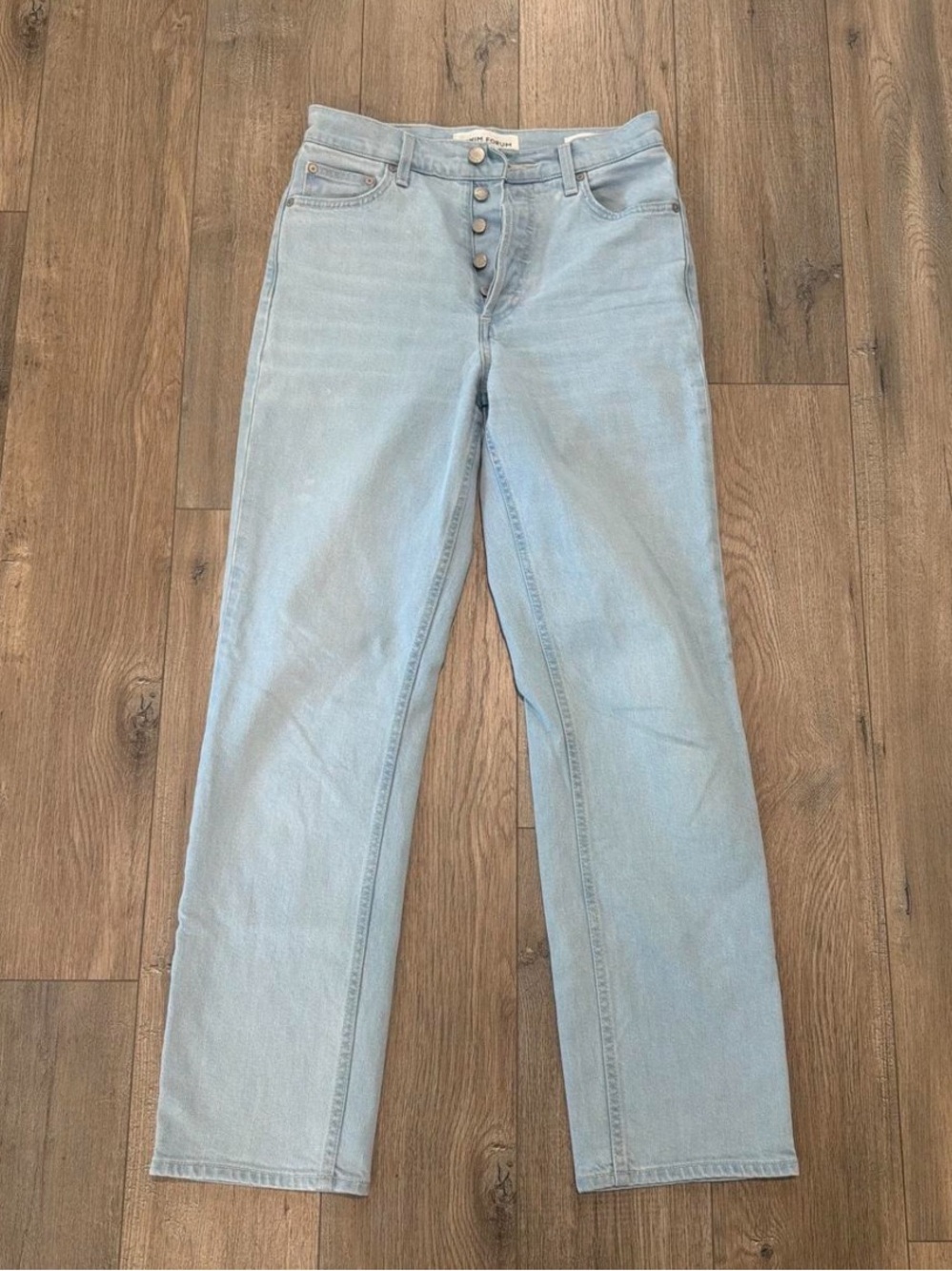 Aritzia Denim Forum Light Blue High-Rise Button-Fly Jeans